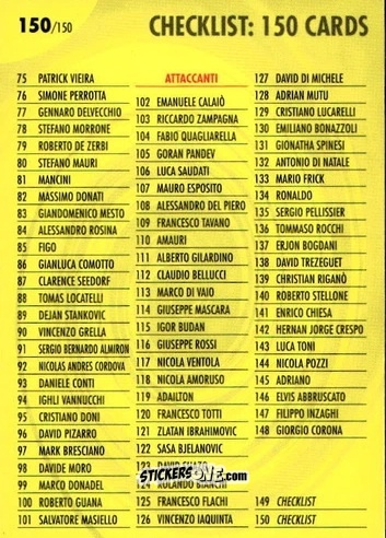 Figurina Checklist - Calcio Game 2006-2007 n. 150 - Panini