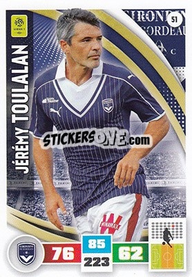 Cromo Jérémy Toulalan - Foot 2016-2017. Adrenalyn Xl n. 51 - Panini
