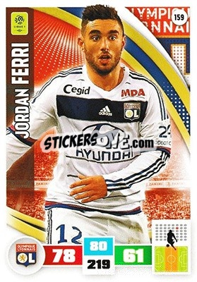 Figurina Jordan Ferri - Foot 2016-2017. Adrenalyn Xl n. 159 - Panini