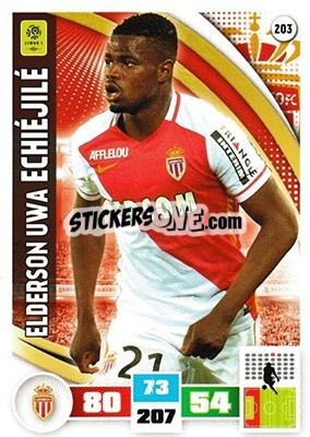 Figurina Elderson Uwa Echiéjilé - Foot 2016-2017. Adrenalyn Xl n. 203 - Panini
