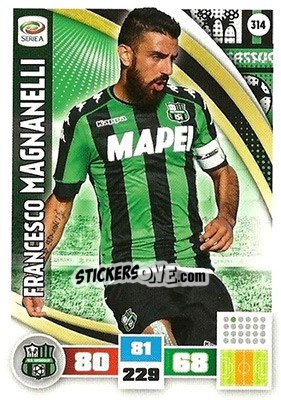 Figurina Francesco Magnanelli - Calciatori 2016-2017. Adrenalyn XL n. 314 - Panini