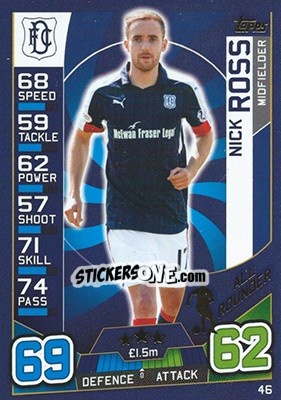 Figurina Nick Ross - SPFL 2016-2017. Match Attax n. 46 - Topps