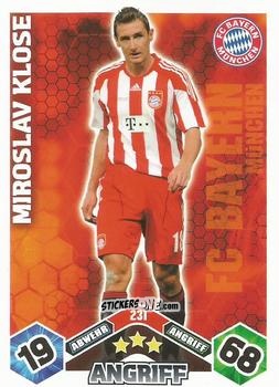 Sticker Miroslav Klose - German Football Bundesliga 2010-2011. Match Attax n. 231 - Topps