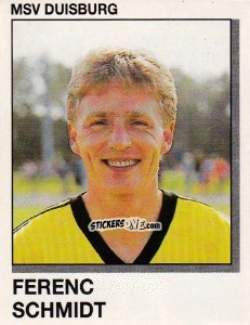 Sticker Ferenc Schmidt - German Football Bundesliga 1991-1992 n. 106 - Panini