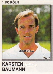 Sticker Karsten Baumann - German Football Bundesliga 1991-1992 n. 185 - Panini