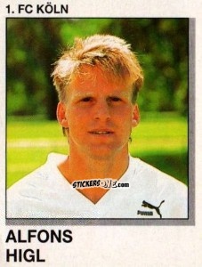 Figurina Alfons Higl - German Football Bundesliga 1991-1992 n. 186 - Panini