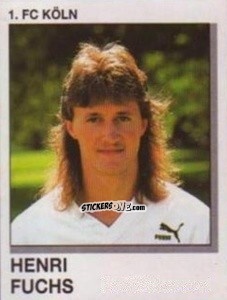 Sticker Henri Fuchs - German Football Bundesliga 1991-1992 n. 198 - Panini
