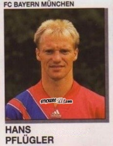 Sticker Hans Pflugler - German Football Bundesliga 1991-1992 n. 240 - Panini