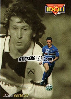 Figurina E. Corini / Zico - GOLD Calcio 1992-1993 n. 286 - Score