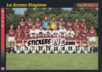 Cromo La scorsa stagione - GOLD Calcio 1992-1993 n. 92 - Score