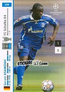 Sticker Gerald Asamoah - UEFA Champions League 2007-2008. Trading Cards Game n. 228 - Panini