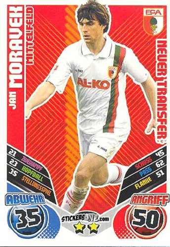 Sticker Jan Moravek - German Football Bundesliga 2011-2012. Match Attax Extra n. 3 - Topps