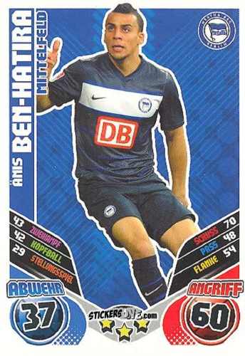 Cromo Anis Ben-Hatira - German Football Bundesliga 2011-2012. Match Attax Extra n. 4 - Topps