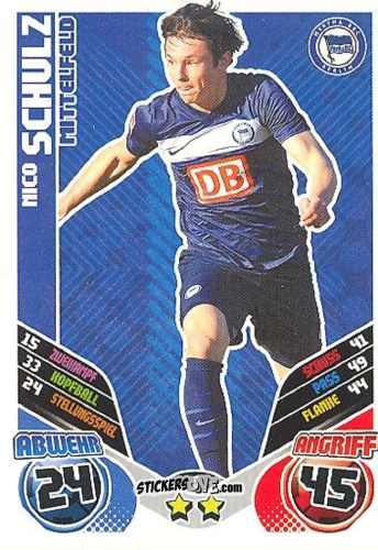Cromo Nico Schulz - German Football Bundesliga 2011-2012. Match Attax Extra n. 5 - Topps