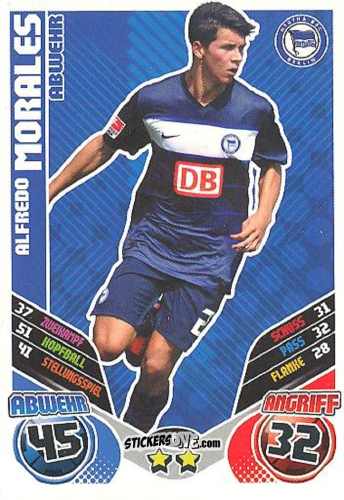 Cromo Alfredo Morales - German Football Bundesliga 2011-2012. Match Attax Extra n. 6 - Topps
