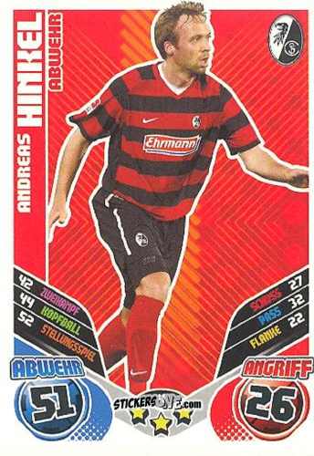 Figurina Andreas Hinkel - German Football Bundesliga 2011-2012. Match Attax Extra n. 14 - Topps