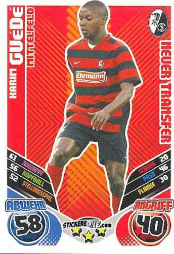 Figurina Karim Guèdè - German Football Bundesliga 2011-2012. Match Attax Extra n. 15 - Topps