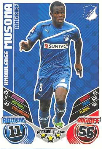 Sticker Knowledge Musona - German Football Bundesliga 2011-2012. Match Attax Extra n. 22 - Topps