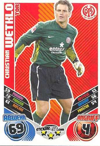 Figurina Christian Wetklo - German Football Bundesliga 2011-2012. Match Attax Extra n. 34 - Topps