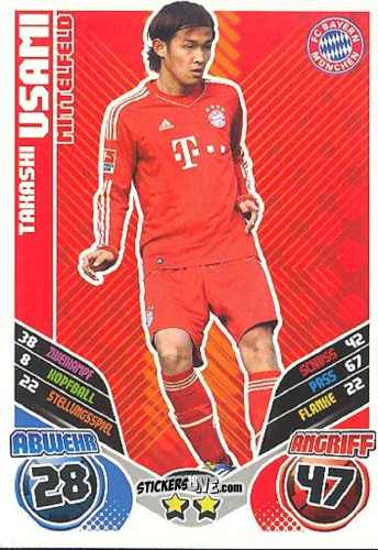 Figurina Takashi Usami - German Football Bundesliga 2011-2012. Match Attax Extra n. 40 - Topps