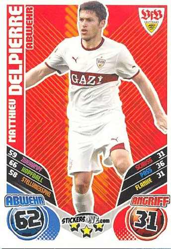 Cromo Matthieu Delpierre - German Football Bundesliga 2011-2012. Match Attax Extra n. 49 - Topps