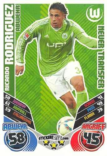 Figurina Ricardo Rodriguez - German Football Bundesliga 2011-2012. Match Attax Extra n. 52 - Topps