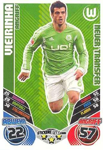 Figurina Vieirinha - German Football Bundesliga 2011-2012. Match Attax Extra n. 54 - Topps