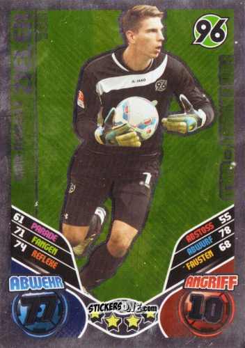 Sticker Ron-Robert Zieler - German Football Bundesliga 2011-2012. Match Attax Extra n. 61 - Topps