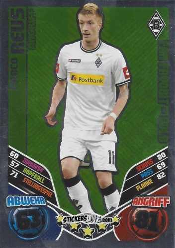 Sticker Marco Reus - German Football Bundesliga 2011-2012. Match Attax Extra n. 67 - Topps