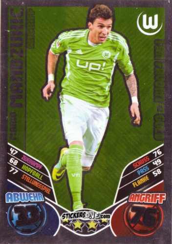 Figurina Mario Mandzukic - German Football Bundesliga 2011-2012. Match Attax Extra n. 72 - Topps
