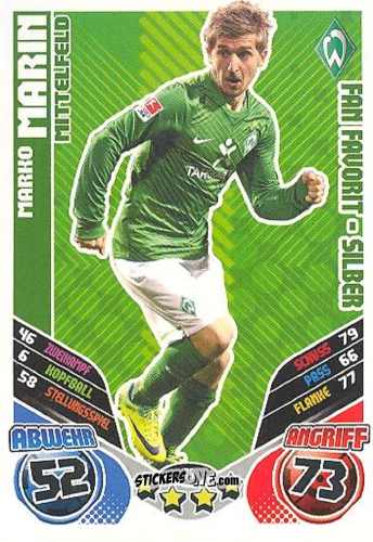 Figurina Marko Marin - German Football Bundesliga 2011-2012. Match Attax Extra n. 75 - Topps