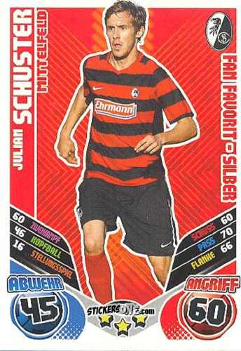 Figurina Julian Schuster - German Football Bundesliga 2011-2012. Match Attax Extra n. 77 - Topps
