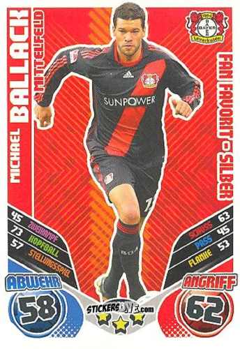 Sticker Michael Ballack - German Football Bundesliga 2011-2012. Match Attax Extra n. 83 - Topps