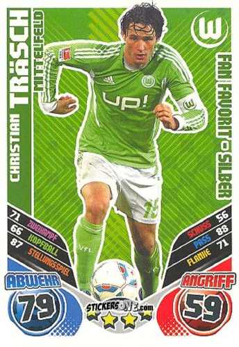 Cromo Christian Träsch - German Football Bundesliga 2011-2012. Match Attax Extra n. 90 - Topps