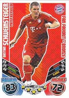 Cromo Bastian Schweinsteiger - German Football Bundesliga 2011-2012. Match Attax Extra n. 104 - Topps