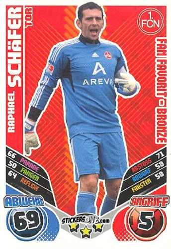 Cromo Raphael Schäfer - German Football Bundesliga 2011-2012. Match Attax Extra n. 105 - Topps