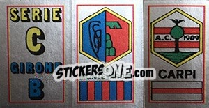 Figurina Scudetto Serie C Girone B / Aquila Montevarchi / Carpi - Calciatori 1974-1975 n. 607 - Panini