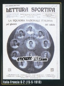 Cromo Italia-Francia 6-2 (15-5-1910) - Superalbum In Azzurro n. 39 - Panini