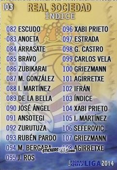Cromo Índice - Las Fichas Quiz De La Liga 2013-2014 n. 103 - Mundicromo