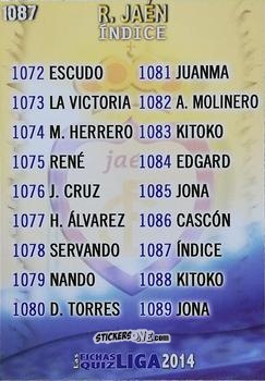Figurina Índice - Las Fichas Quiz De La Liga 2013-2014 n. 1087 - Mundicromo