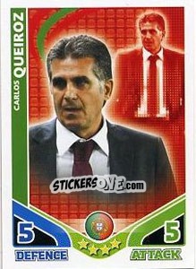 Cromo Carlos Queiroz - England 2010. Match Attax n. 293 - Topps