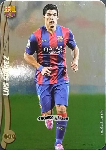 Sticker Luis Suárez - Las Fichas Quiz De La Liga 2014-2015 n. 609 - Mundicromo