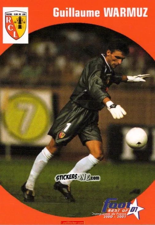 Figurina Guillaume Warmuz - Foot Best Of D1 2000-2001 n. 29 - Panini