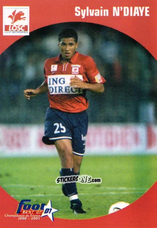 Figurina Sylvain N'Diaye - Foot Best Of D1 2000-2001 n. 39 - Panini