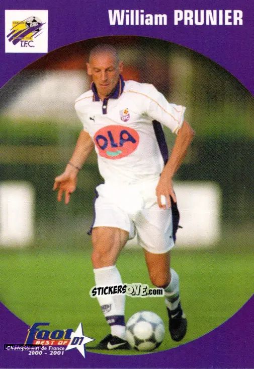 Figurina William Prunier - Foot Best Of D1 2000-2001 n. 114 - Panini