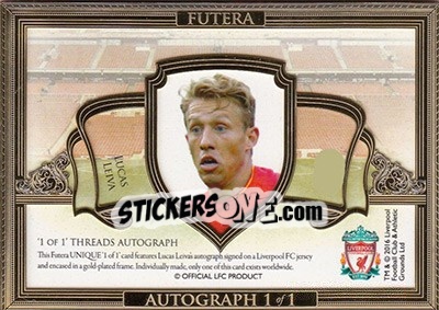 Cromo Lucas Leiva - Liverpool UNIQUE 2016-2017 n. TAH20 - Futera
