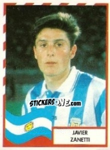 Figurina Javier Zanetti - Copa América 1995 n. 9 - Mundicromo