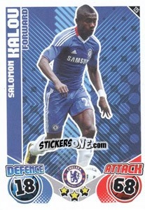 Cromo Salomon Kalou - English Premier League 2010-2011. Match Attax n. 125 - Topps