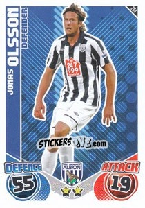 Cromo Jonas Olsson - English Premier League 2010-2011. Match Attax n. 294 - Topps