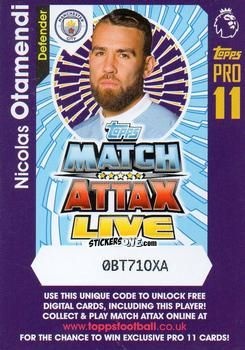 Figurina Nicolas Otamendi - English Premier League 2016-2017. Match Attax Extra n. P15 - Topps